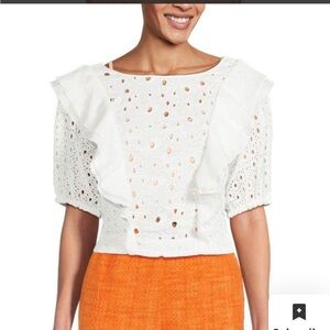 Volterra Ruffle Sangallo Top